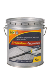 СтройИзол-Герметик ЭКОБИТ ведро 5, 0 кг бутилкаучуковая мастика для шво